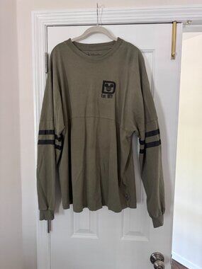 Disney Walt Disney World Spirit Jersey Olive Army Green Sweatshirt Size XL